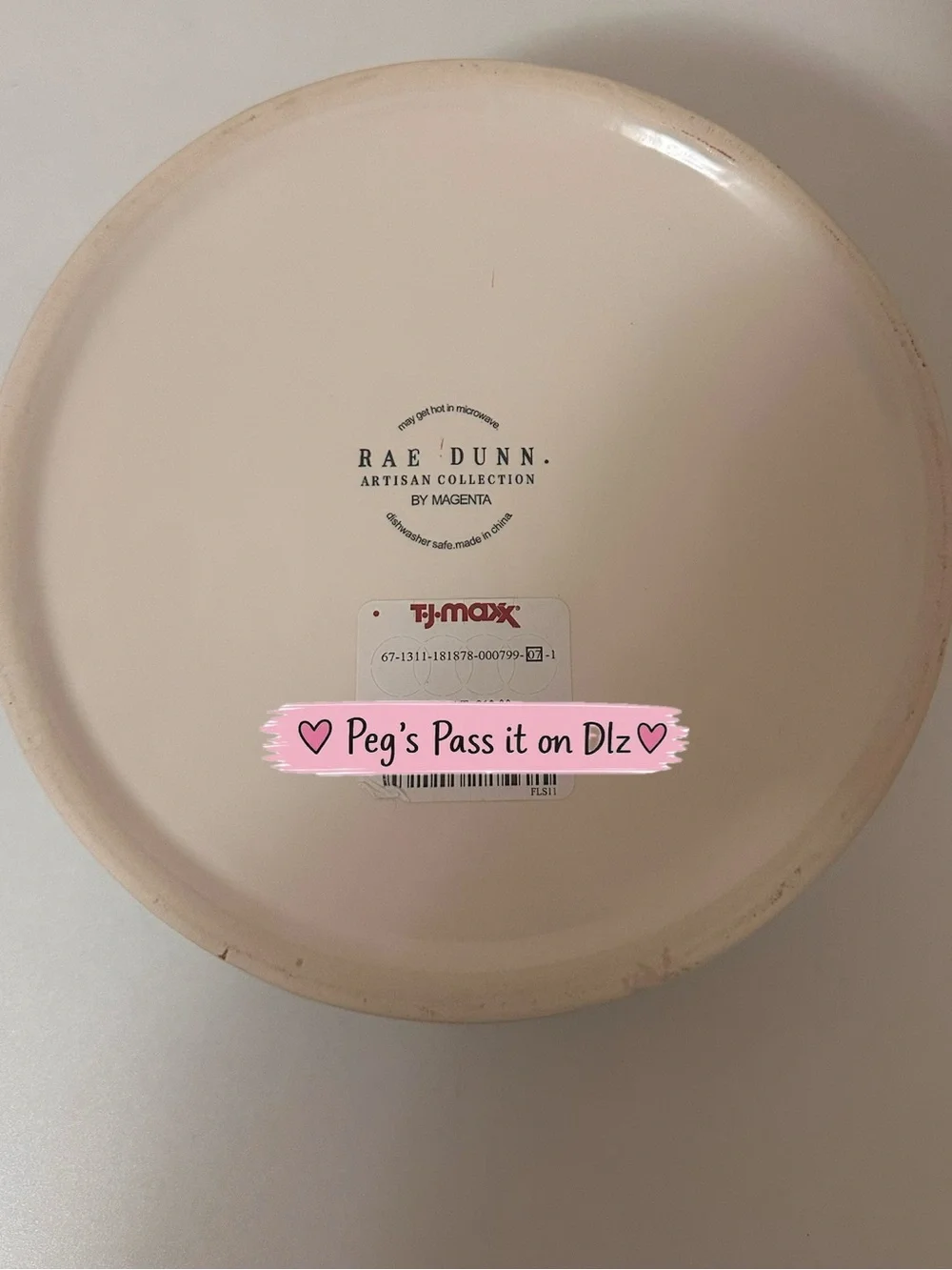 Rae Dunn Live Love Bark Teal Polka Dot LG 8” Ceramic Dog Bowl Artisan Collection